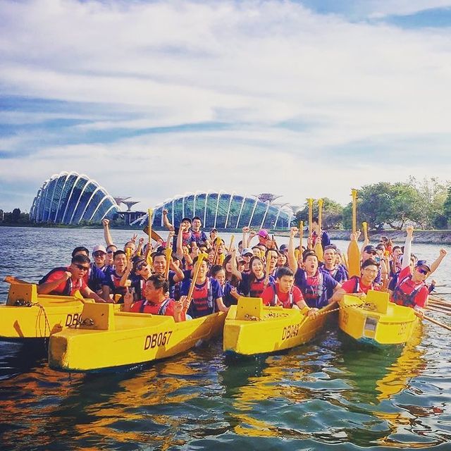 TBT Splash Group Retreat team building activity - dragon boating. Splashin' good time under the sun ...